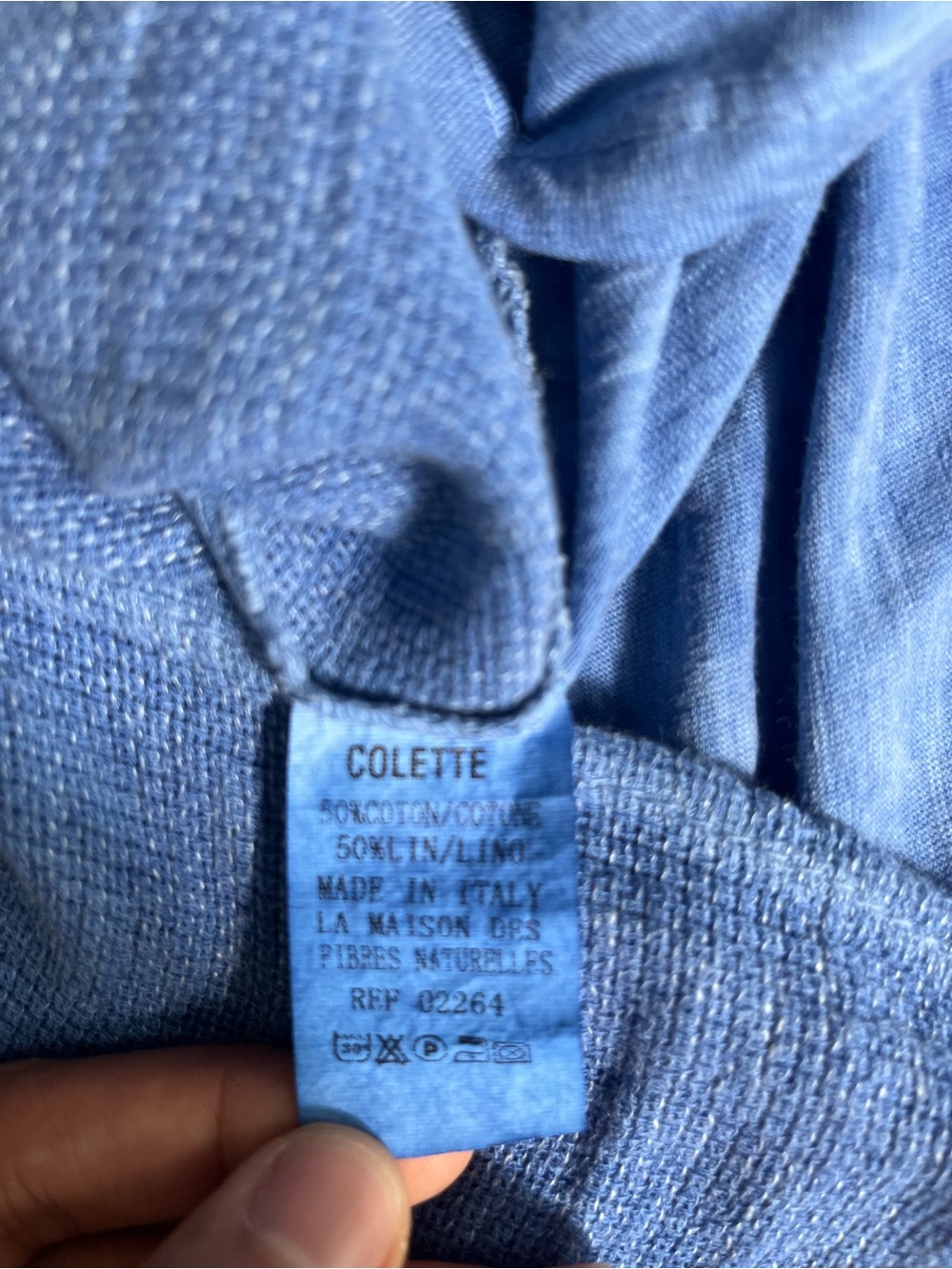 Colette Made in Italy Linen Cotton Tie Front Sleeveless Blouse - Picture 7 of 7